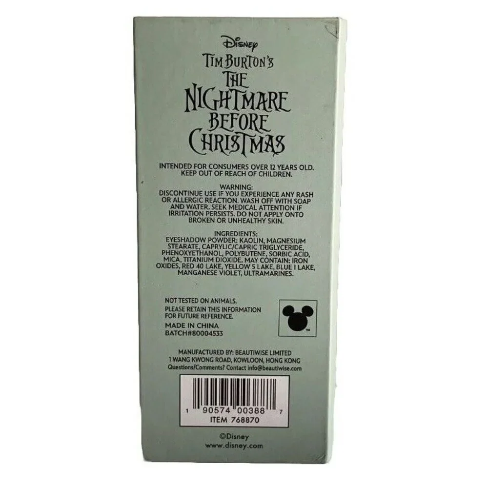 Disney THE NIGHTMARE BEFORE CHRISTMAS 8 Shades Eyeshadow Palette. “HO HO OH NO”